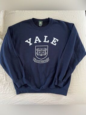 Yale University Navy Crewneck Sweatshirt Medium Preppy College Pullover